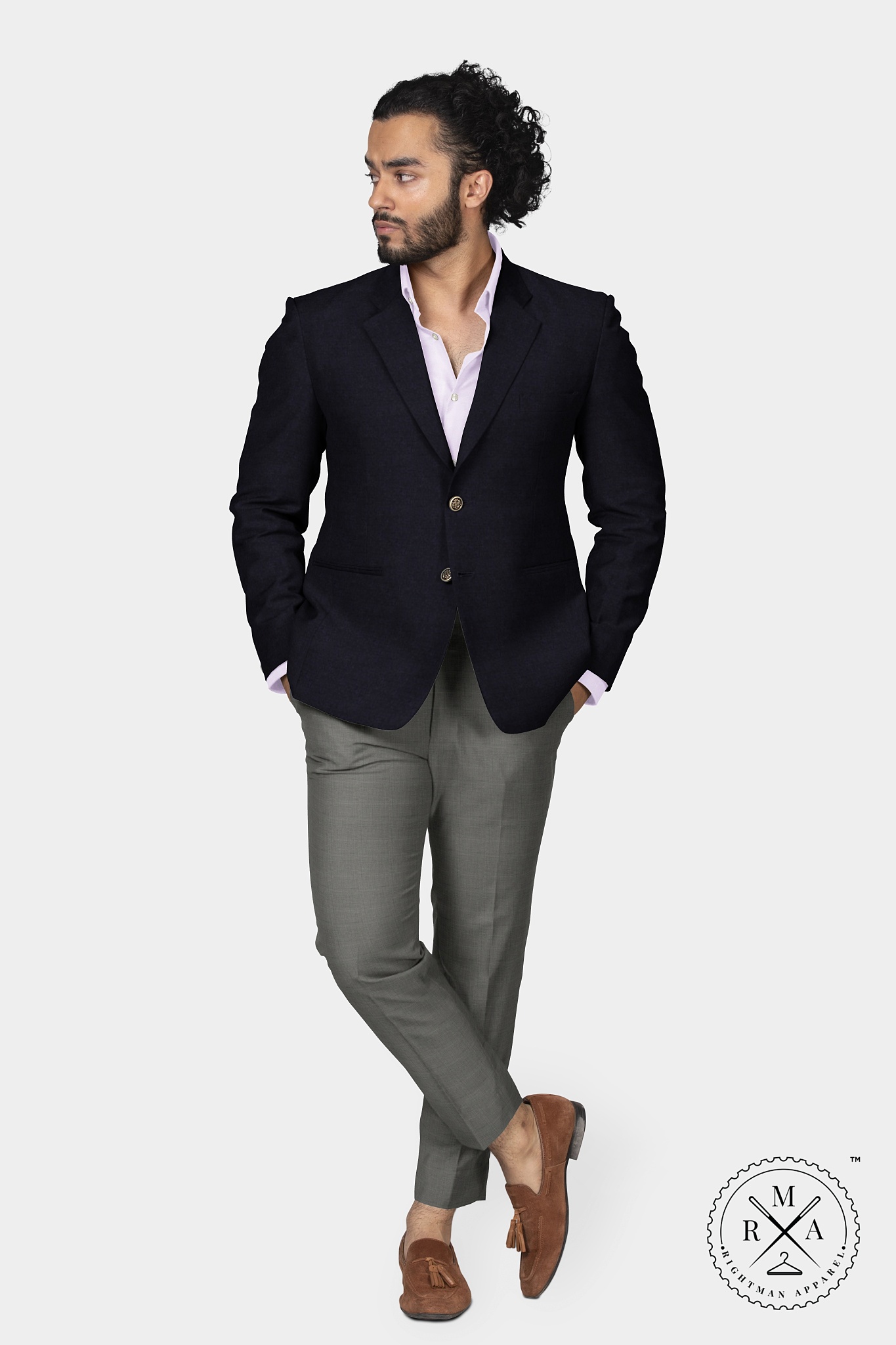 Solid Navy Blue TR Blazer SU02